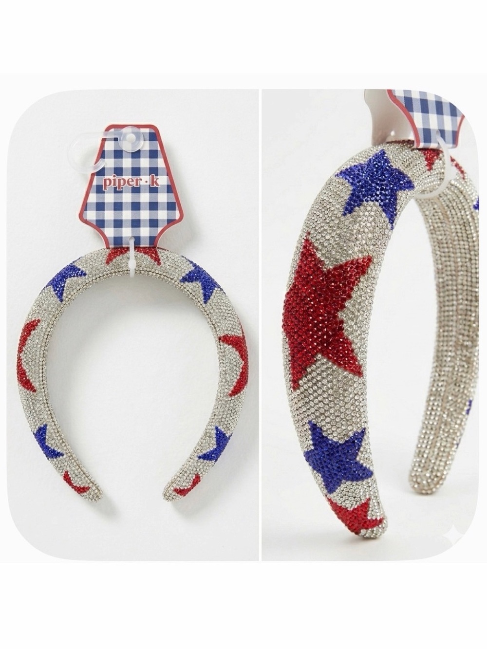 NWT ⚜️🇺🇸⚜️ Piper K Red Patriotic Bling Headband with stars